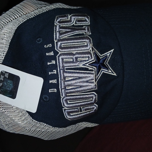NFL Dallas Cowboys Gray +Navy Blue Hats with Adjustable Straps and Curved Brim - Picture 5 of 8